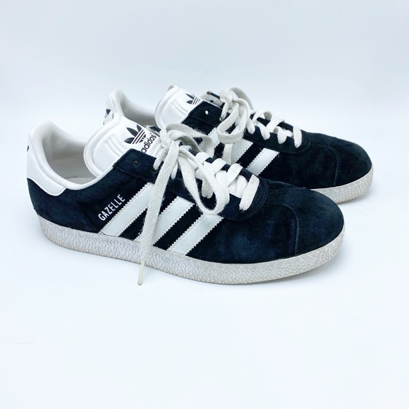 adidas Shoes - Adidas Gazelle Women’s Size 8 /Men’s Size 7 Black White Suede Leather
